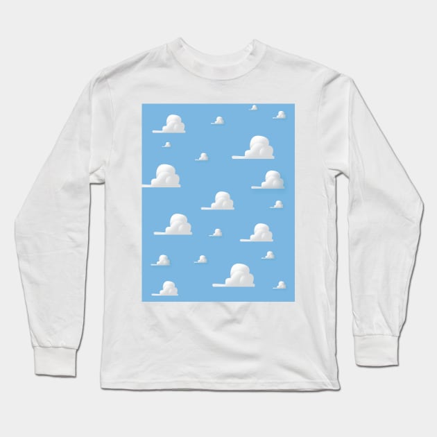 Cute Cartoon Clouds Long Sleeve T-Shirt by nickemporium1